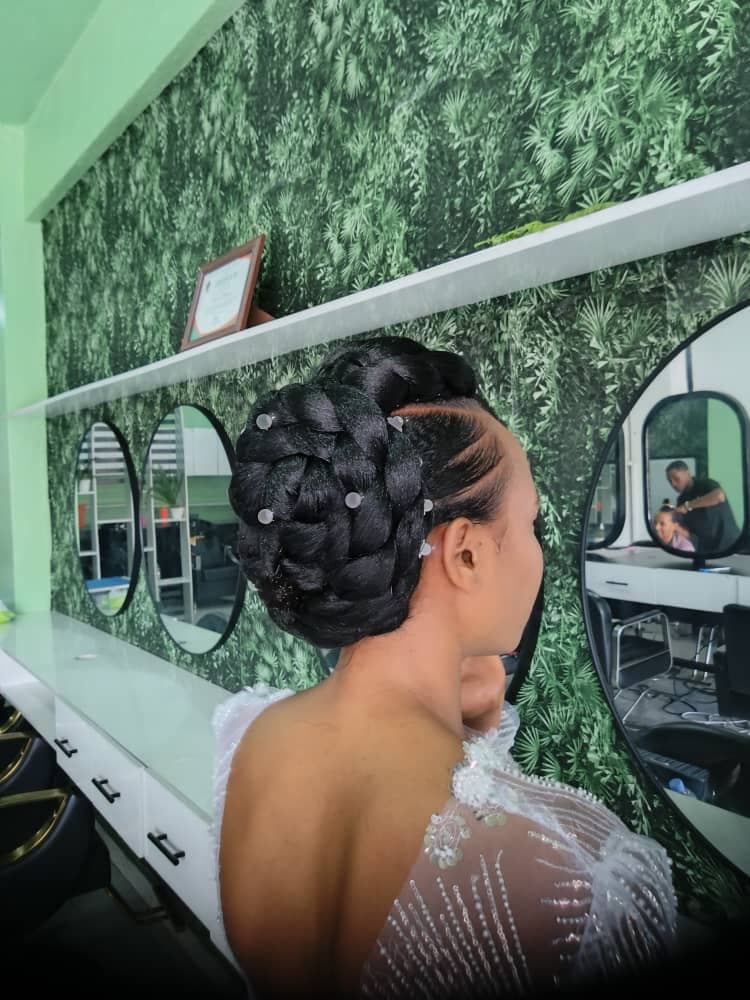Elegant bridal updo hairstyle